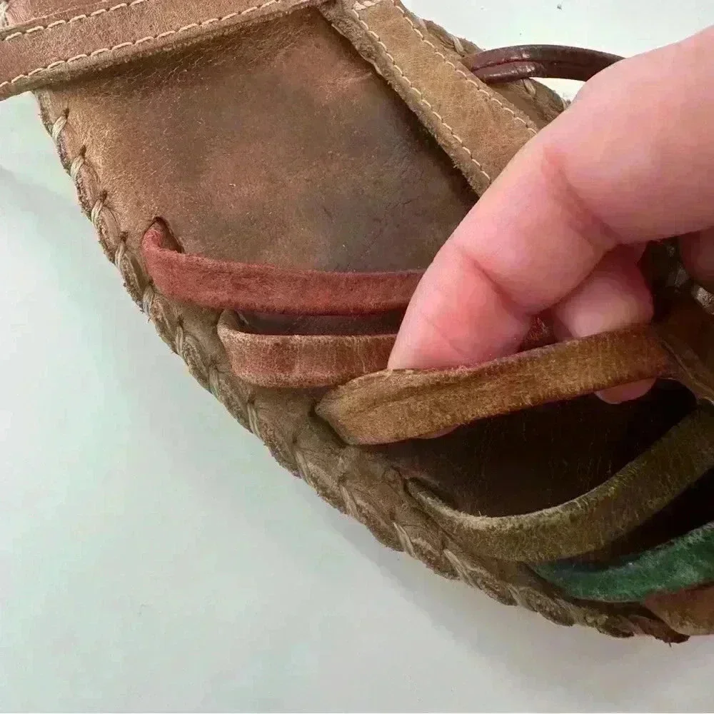 Womens leather flats size 36 multicolored